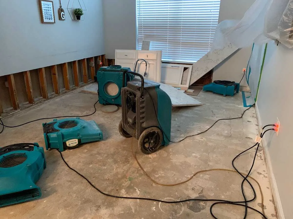 Dehumidifier in flood-cut room for Water Extraction & Removal in Burrillville